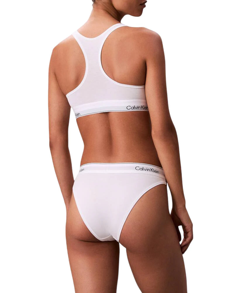 Calvin Klein bralette donna con fascia logata bianco LV00QF8493 100 Calvin Klein Underwear