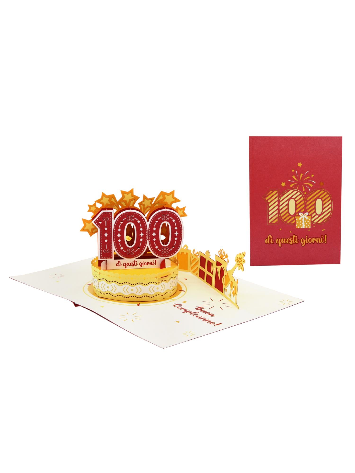 Origamo biglietto di auguri pop up 100 di questi giorni KN171 100 DI QUESTI GIORNI ORIGAMO