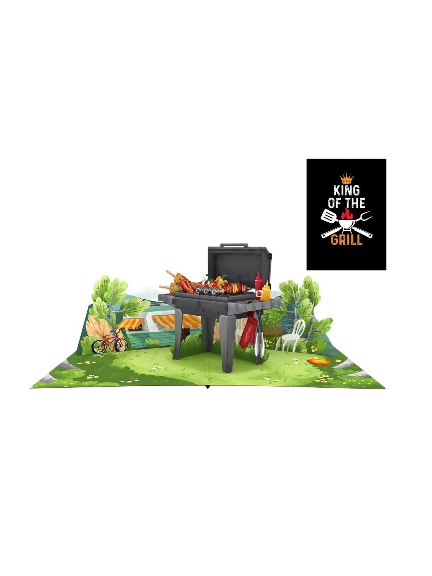 Origamo biglietto di auguri pop up re della griglia KP064 KING OF THE GRILL ORIGAMO