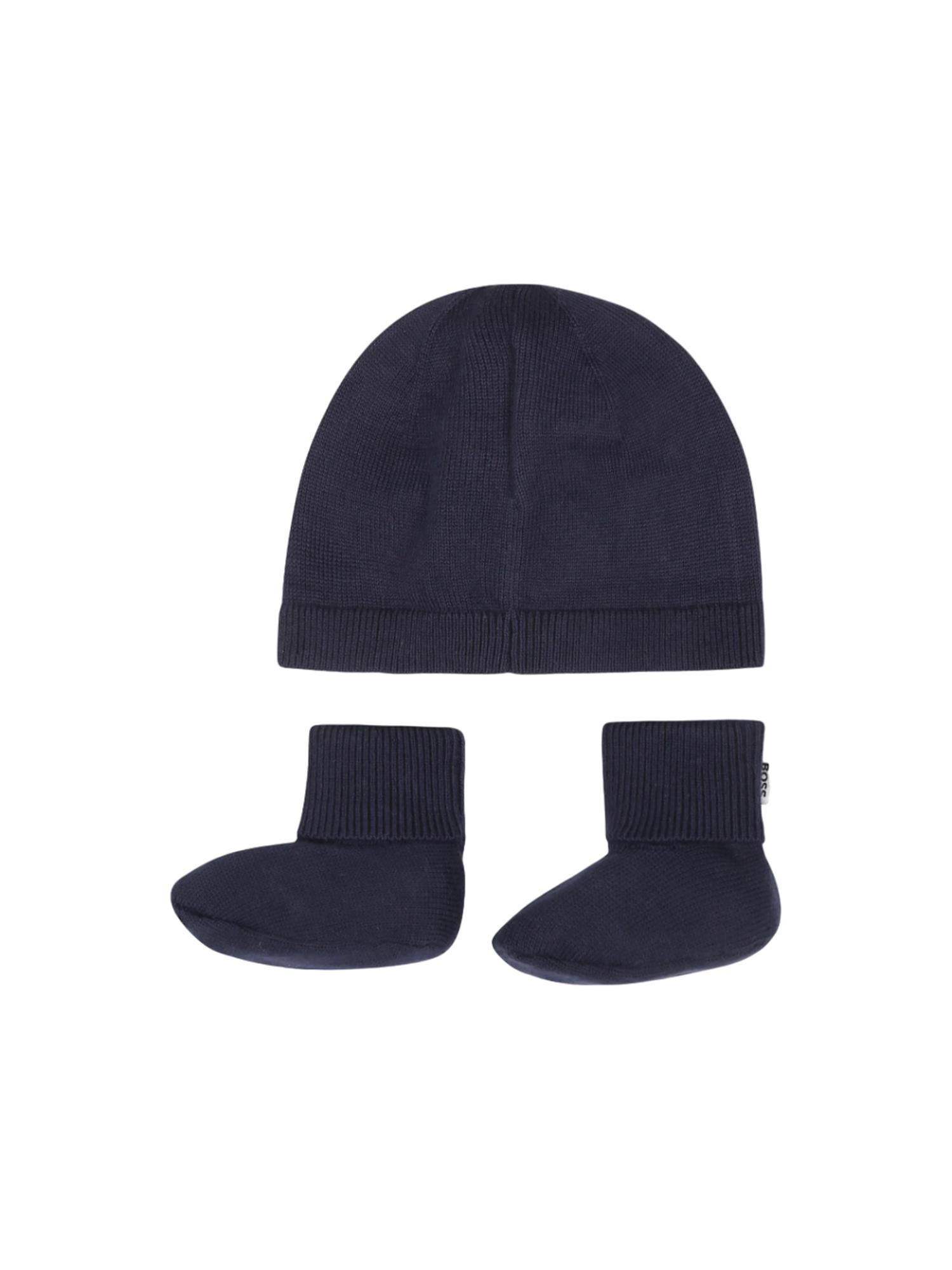 Boss set cappello e calzini in maglia blu J51633 MARINE BOSS
