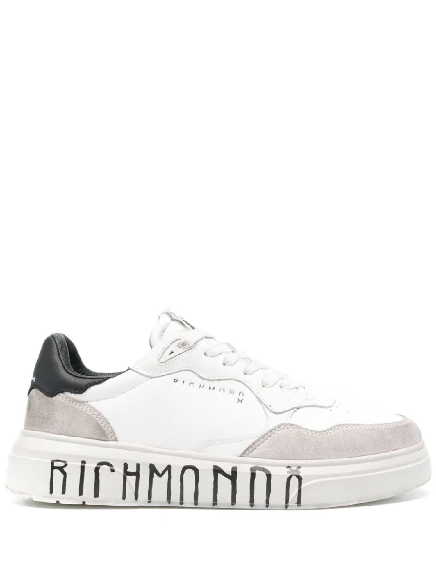 John Richmond sneakers in ecopelle e suede avorio 25318-CP C John RICHMOND