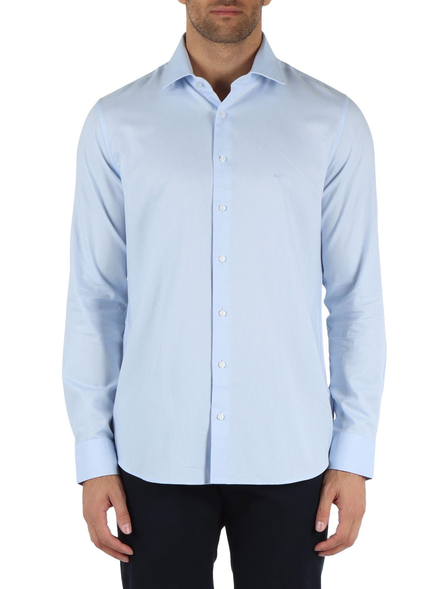 Michael Kors camicia Dobby slim fit in micro fantasia celeste MK0DS01409 M455 MICHAEL KORS
