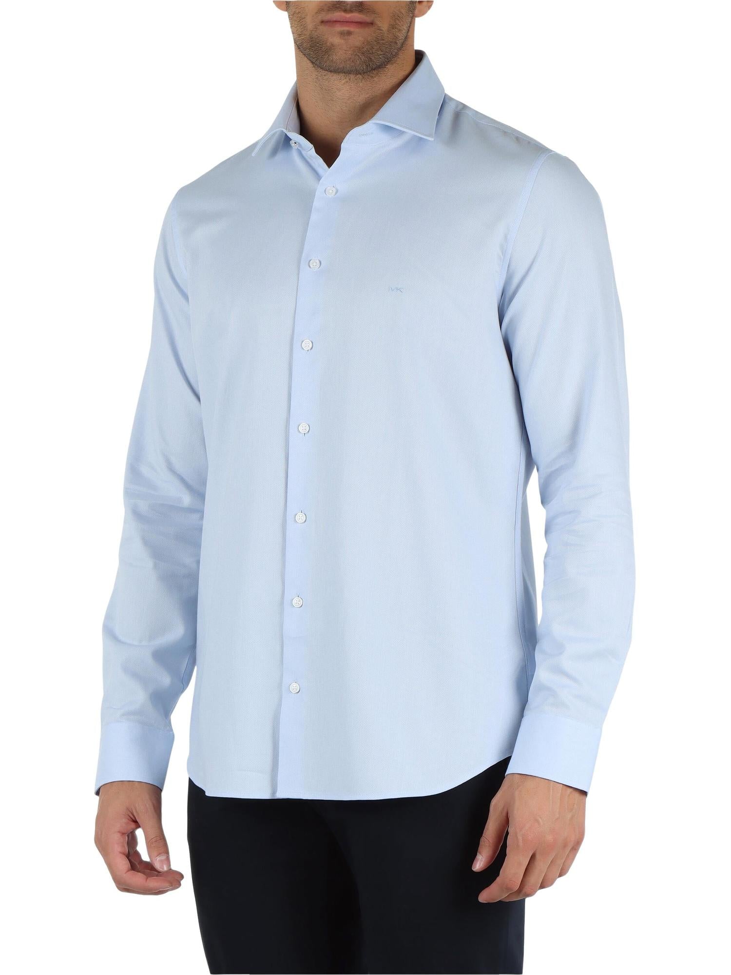 Michael Kors camicia Dobby slim fit in micro fantasia celeste MK0DS01409 M455 MICHAEL KORS