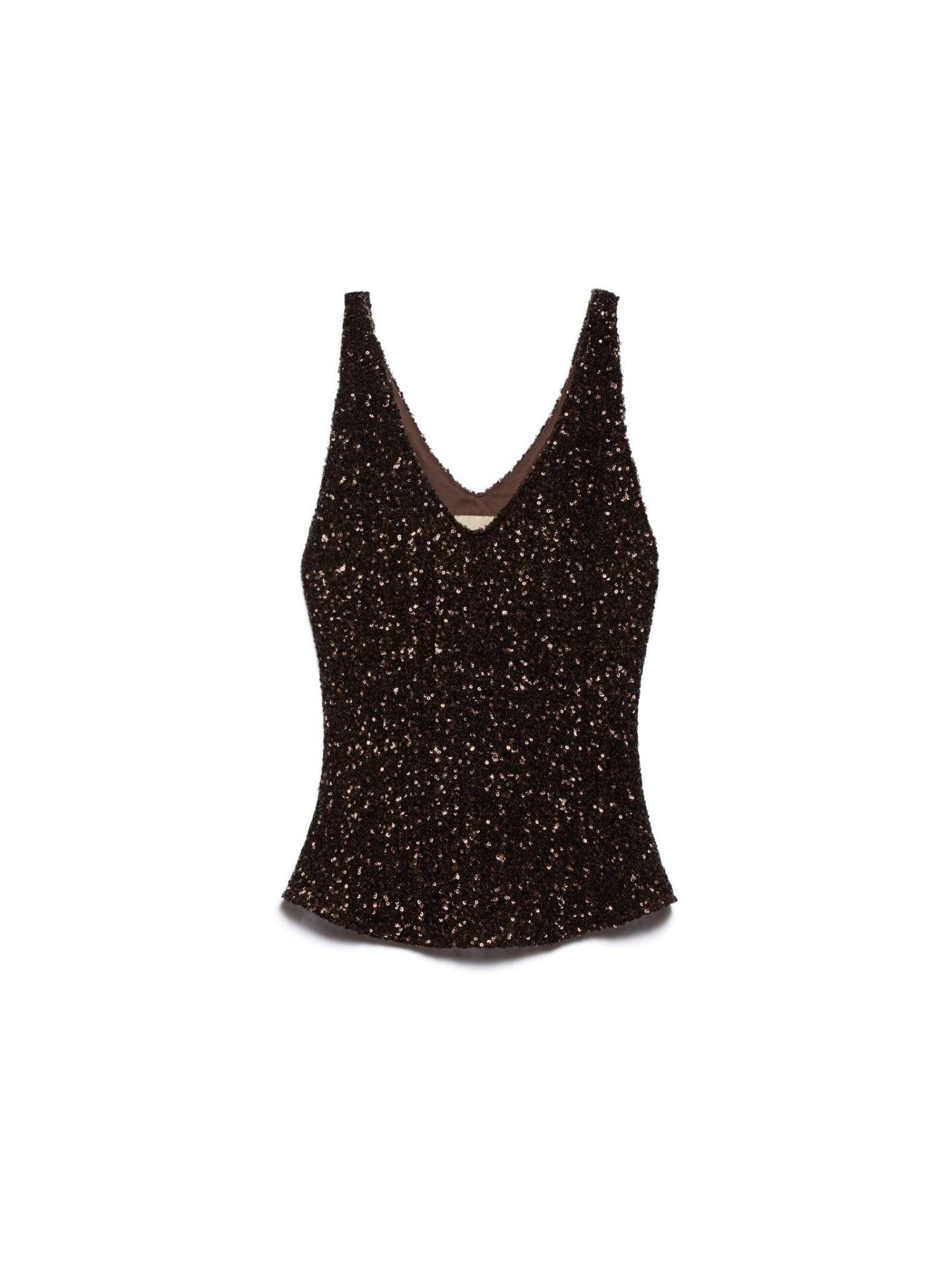 Aniye By top Luxy con paillettes marrone 181430 00046 ANIYE BY