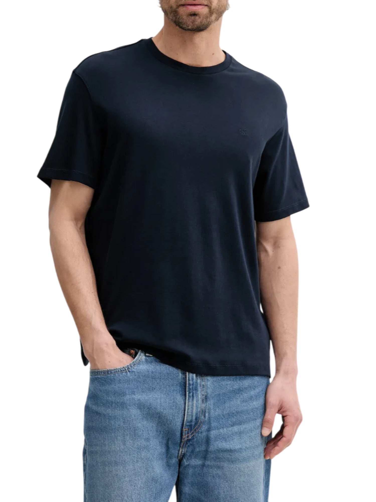 Calvin Klein T-shirt manica corta in cotone Pima blu LV04LB275G CEF Calvin Klein