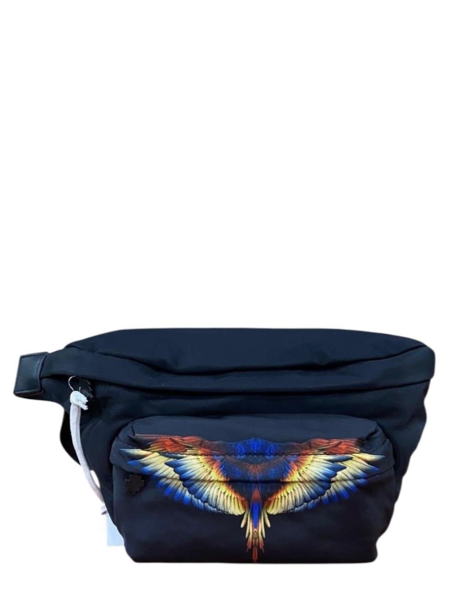 County of Milan marsupio uomo in nylon nero COMAF250154 NERO-YELLOW WINGS COUNTY OF MILAN