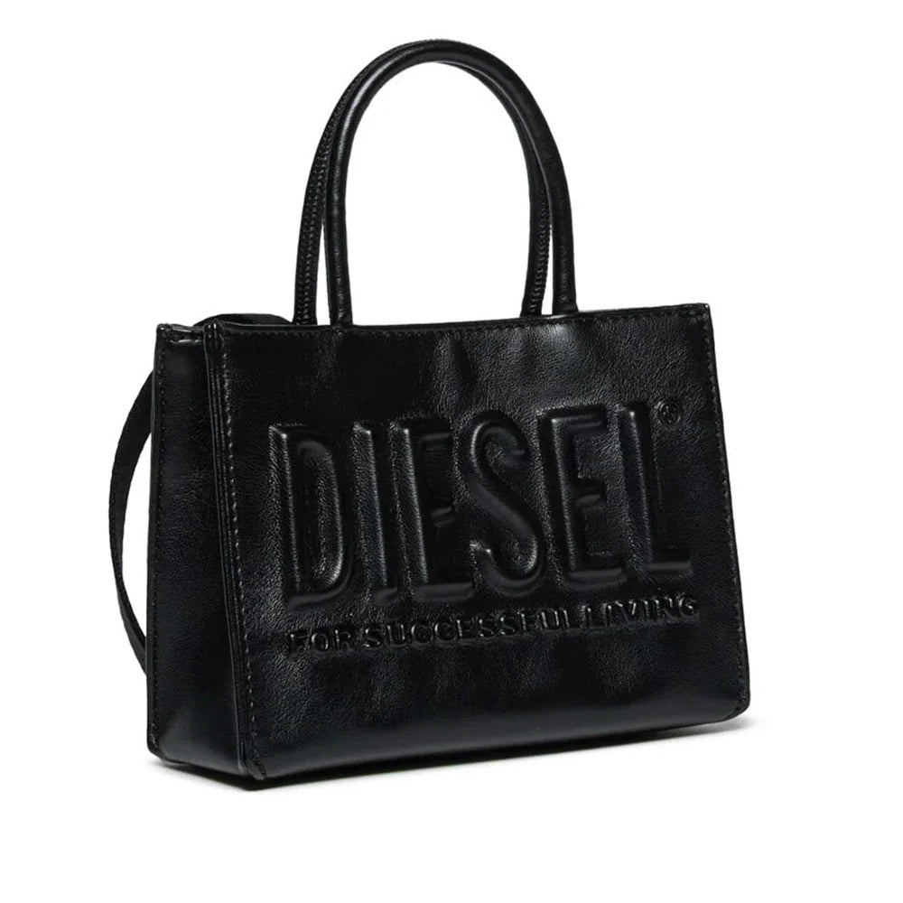 Diesel borsa in ecopelle con logo nero J02529-P8073 T8013 DIESEL