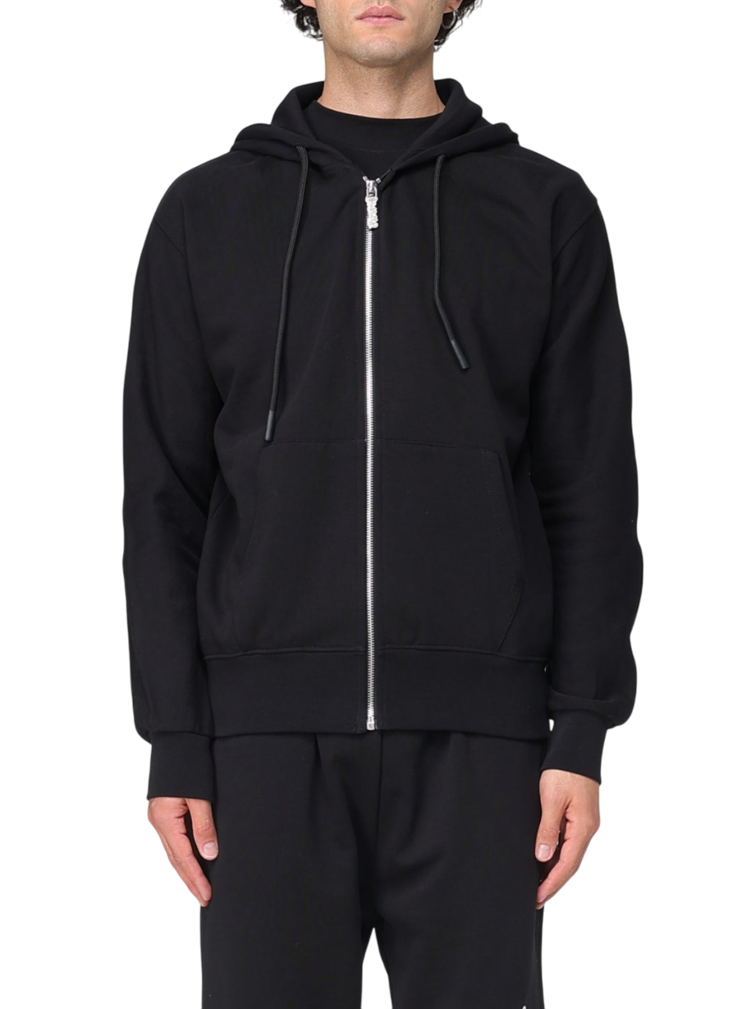 Disclaimer felpa uomo con zip e cappuccio nero 55106 NERO-ST.BIANCA DISCLAIMER