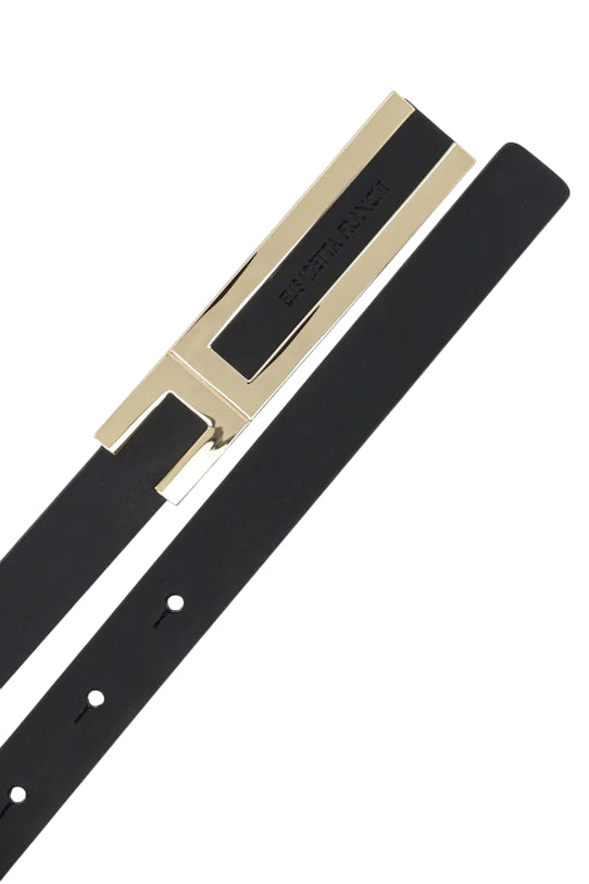 Elisabetta Franchi cintura in ecopelle con logo nero oro CT76S56E2 110 ELISABETTA FRANCHI