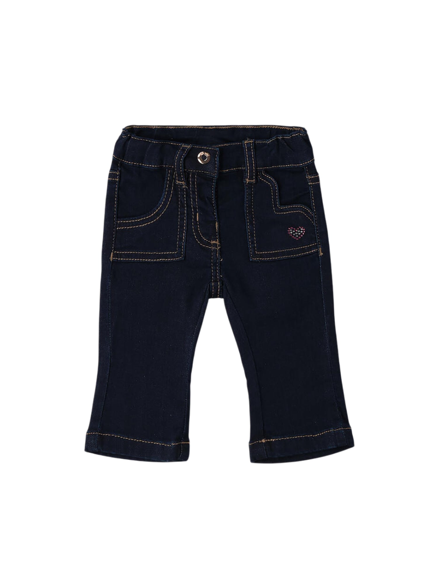 iDo jeans neonata con cuore strass lavaggio blu 4F109 7750 iDO
