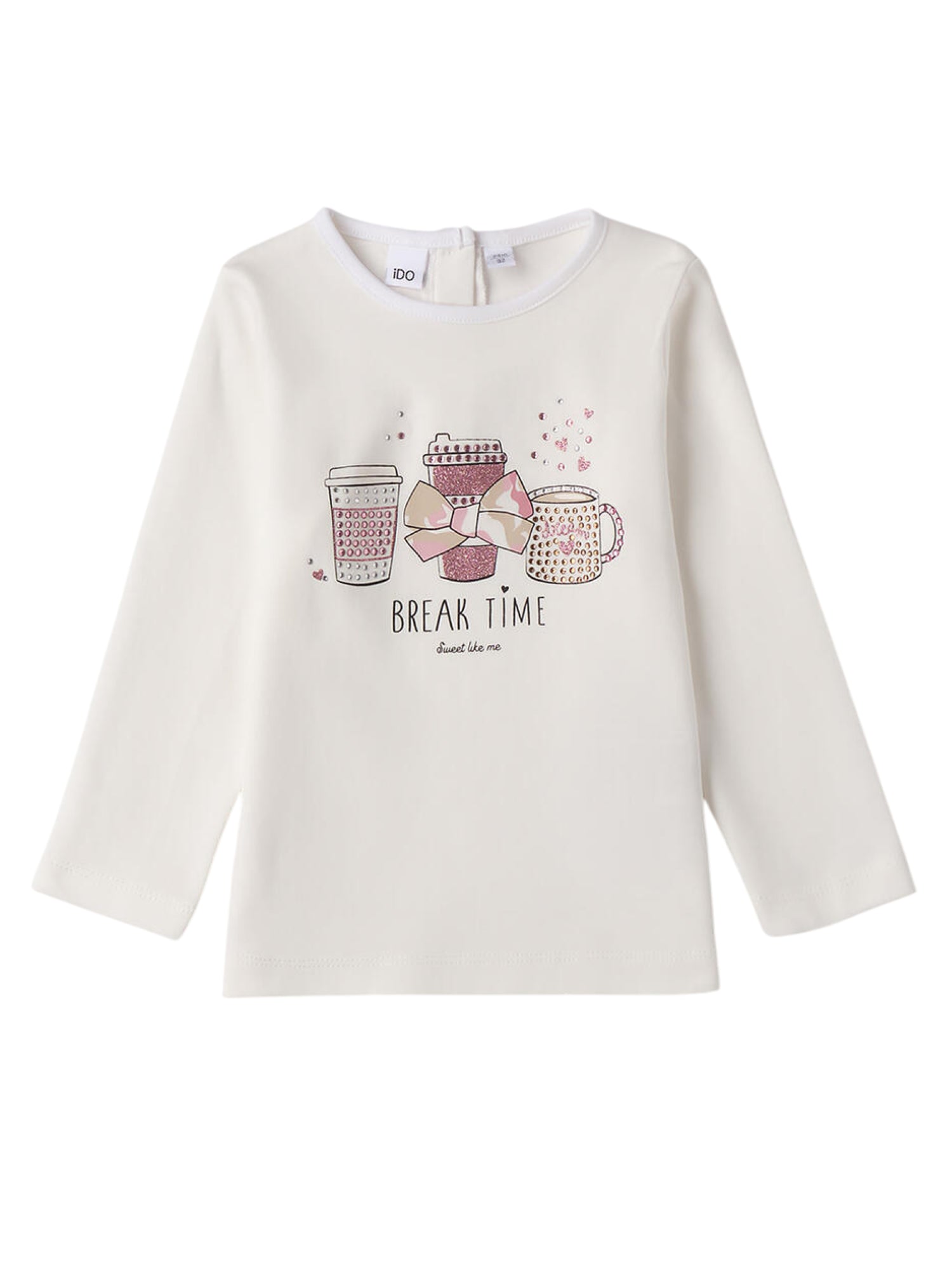 iDo T-shirt bambina manica lunga bianco 4F298 2716 iDO