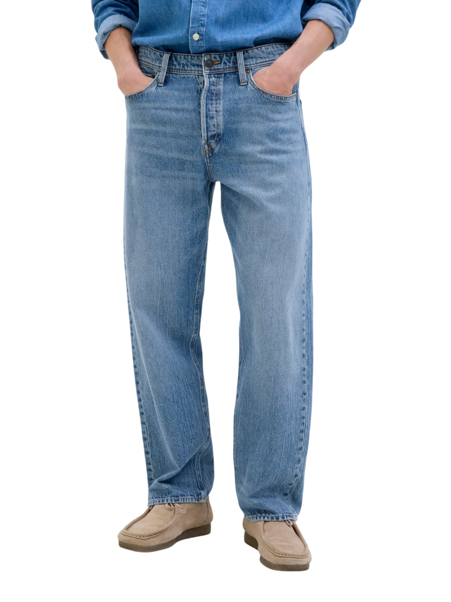 Jack&Jones jeans gamba larga Jjieddie lavaggio blu 12278123 SQ229 JACK&JONES