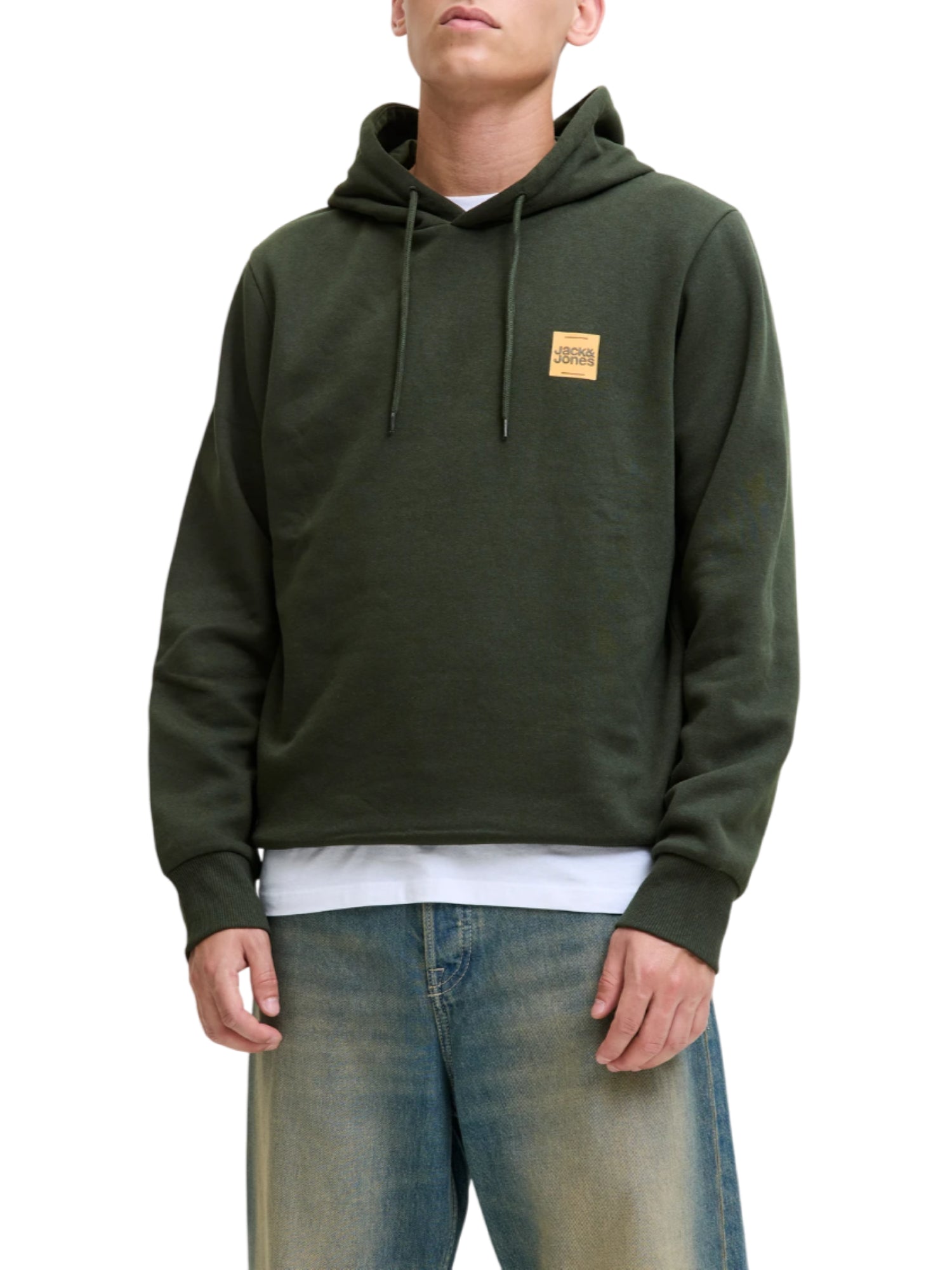 Jack&Jones felpa uomo con cappuccio verde 12279261 DUFFEL BAG JACK&JONES