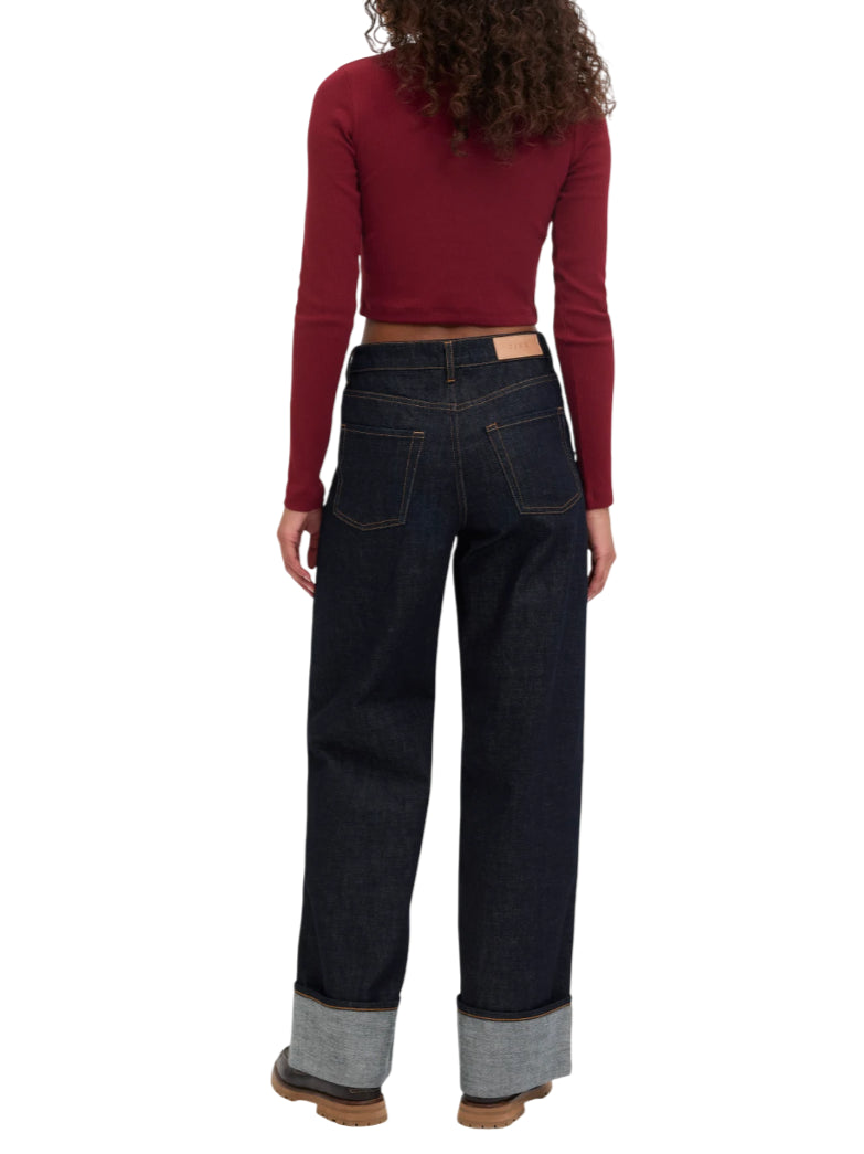 Jjxx T-shirt crop a costine bordeaux 12200402 CABERNET JJXX