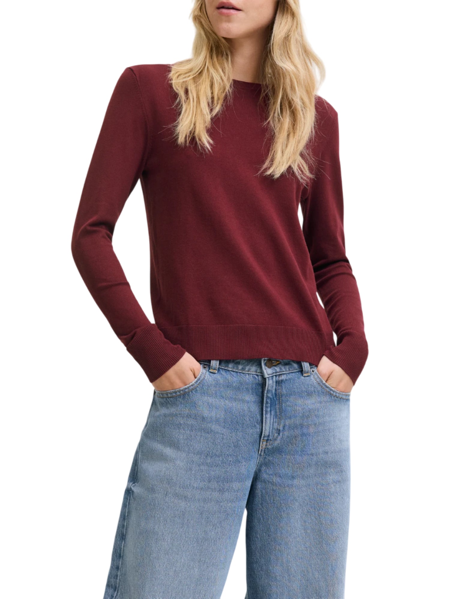 Jjxx maglia girocollo donna Cara bordeaux 12255368 CABERNET JJXX