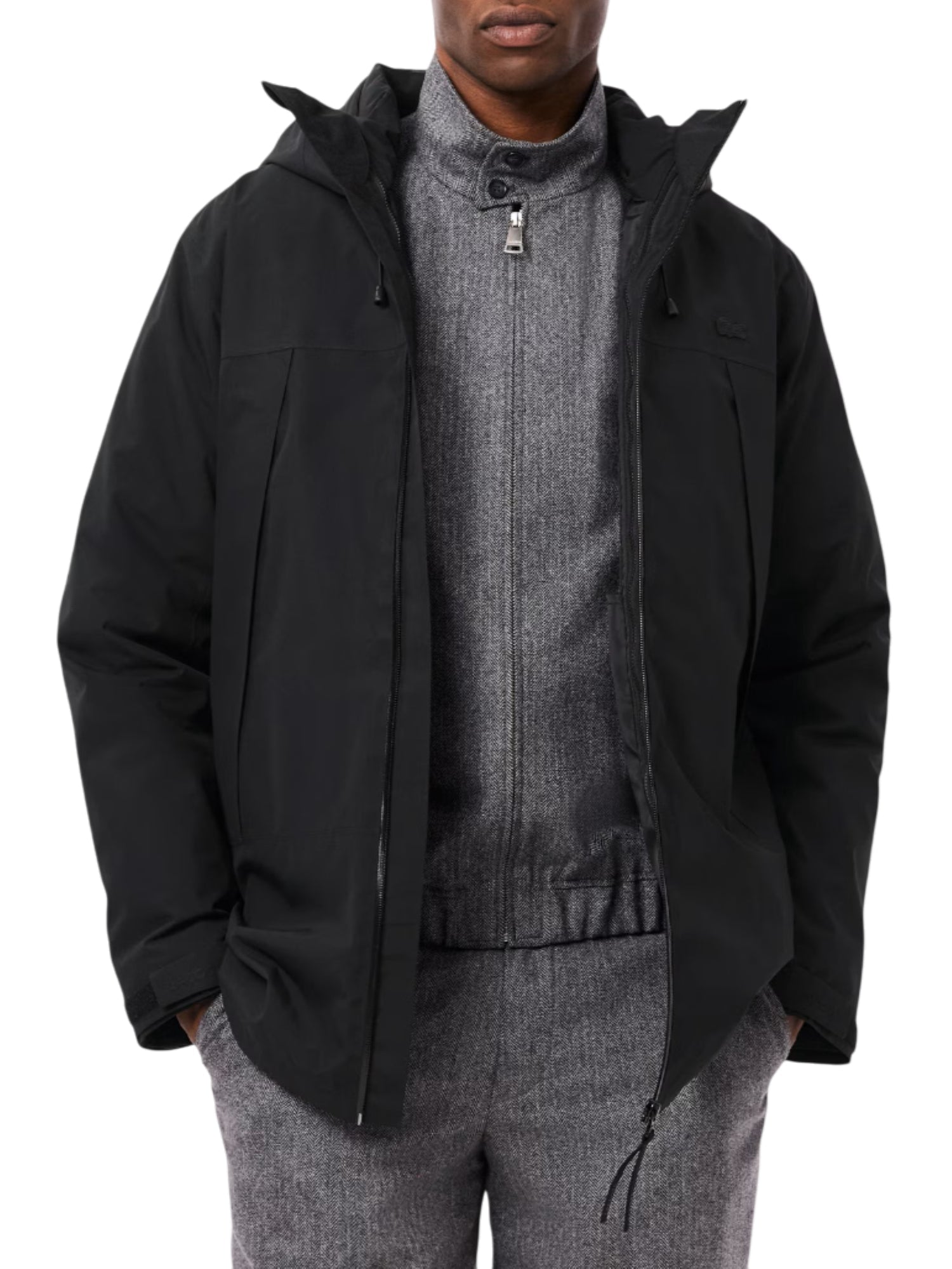 Lacoste giubbino imbottitto uomo con cappuccio nero BH5095 031 LACOSTE
