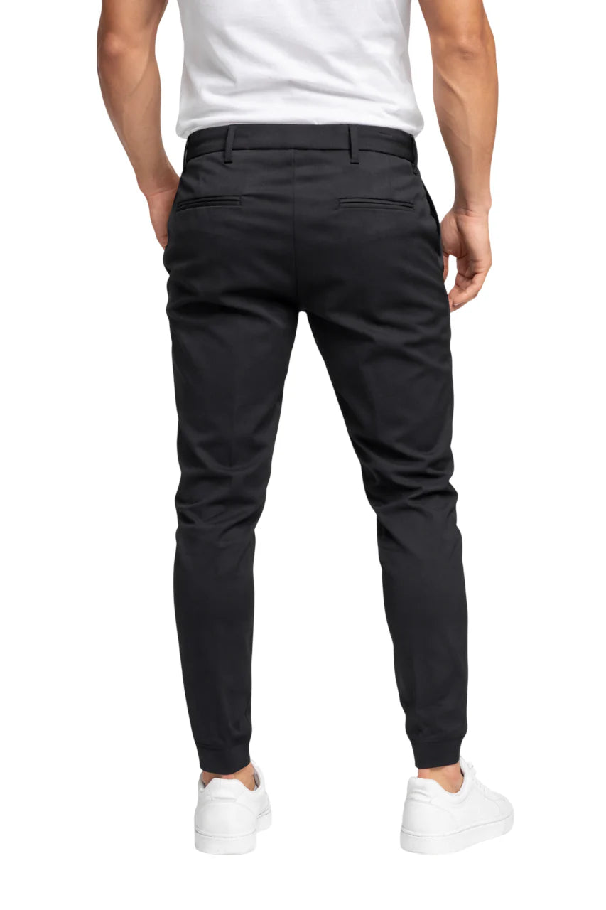 Le Braghe pantaloni misto nylon slim lavaggio nero P314-2546 NERO Le Braghe
