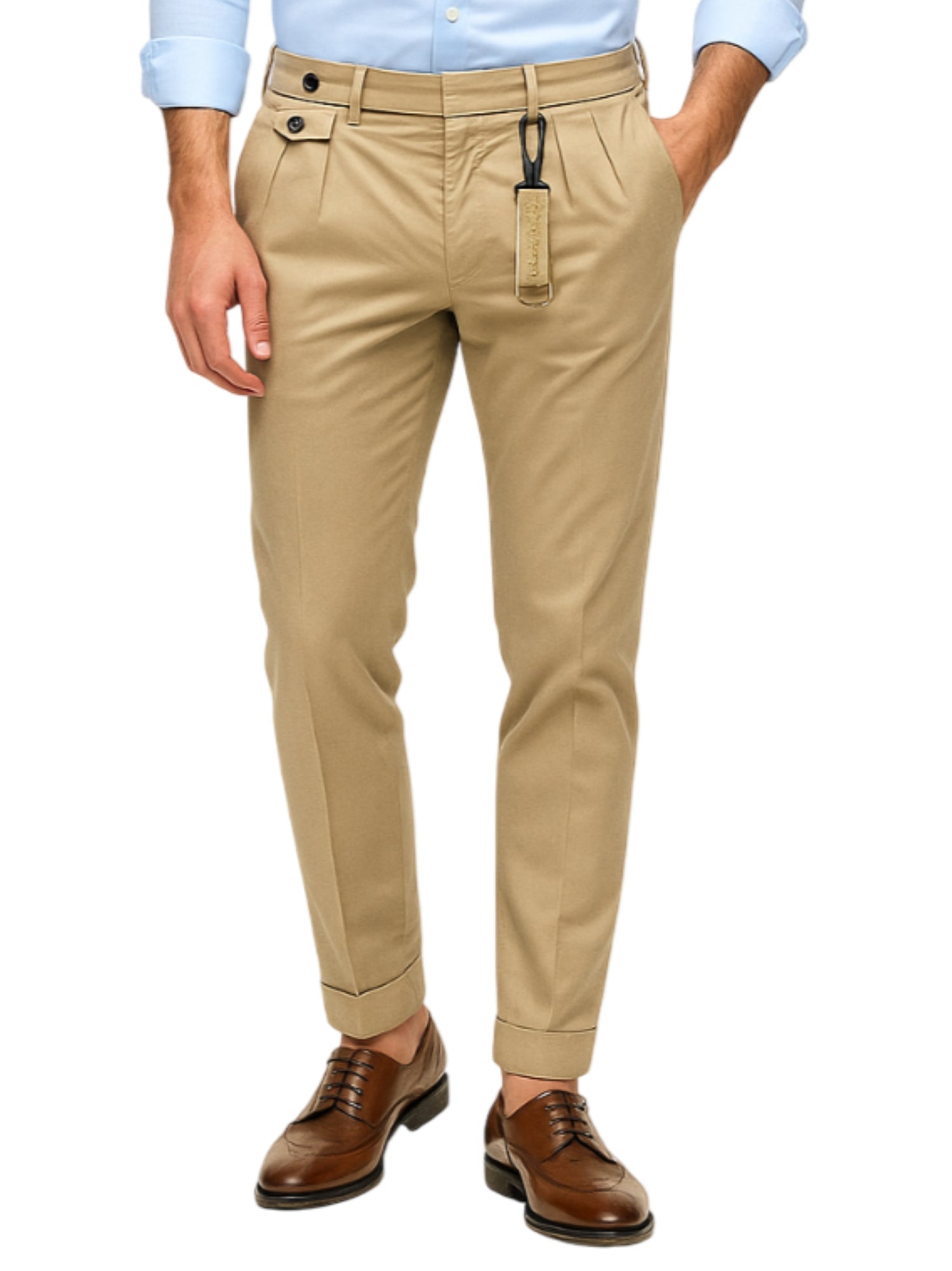Manuel Ritz pantaloni uomo con pinces beige 3932P1668TC-253790 24 MANUEL RITZ