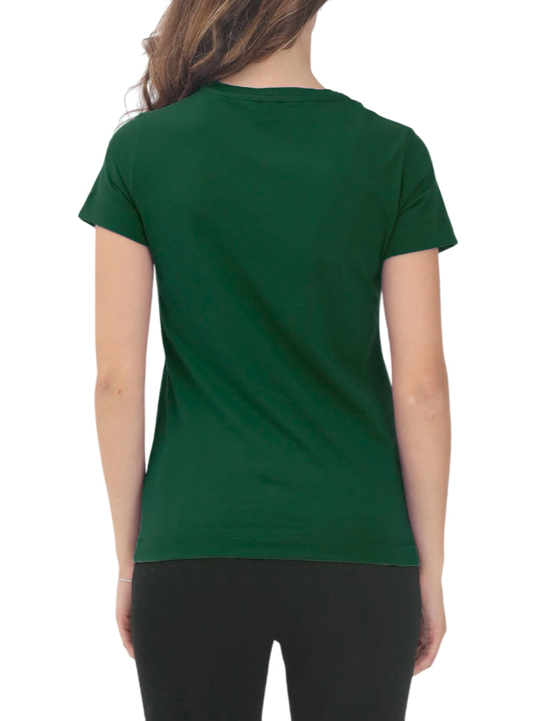 Pinko T-shirt manica corta Bussolotto con logo verde 100355-A2RD X79 PINKO