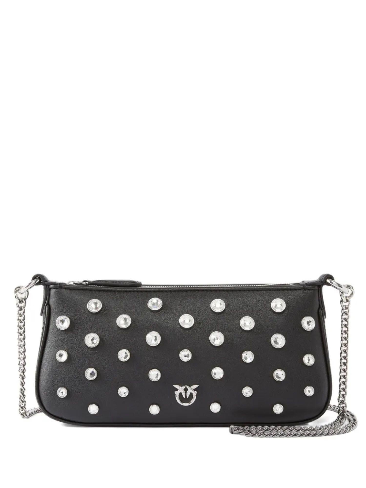 Pinko borsa half Moon mini con strass nero 105914-A2XQ Z99N PINKO
