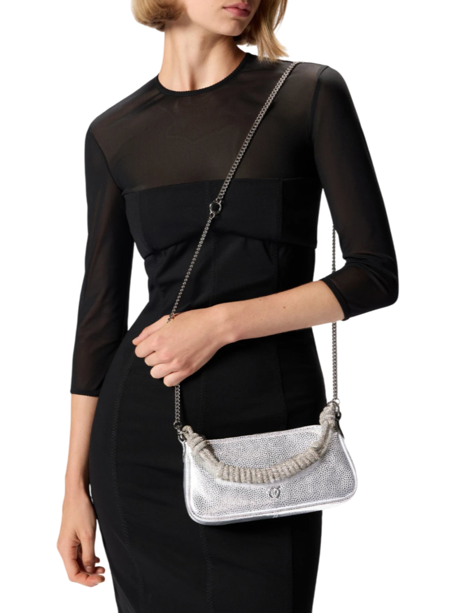 Pinko borsa Half Moon Mini argento 105915-A2WD ZZFN PINKO