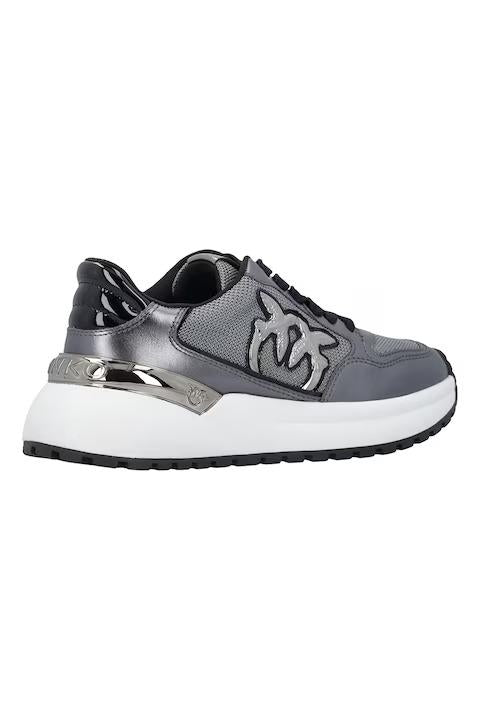 Pinko sneakers Gem in mesh e nappa laminata argento SS0055P105 K27 PINKO