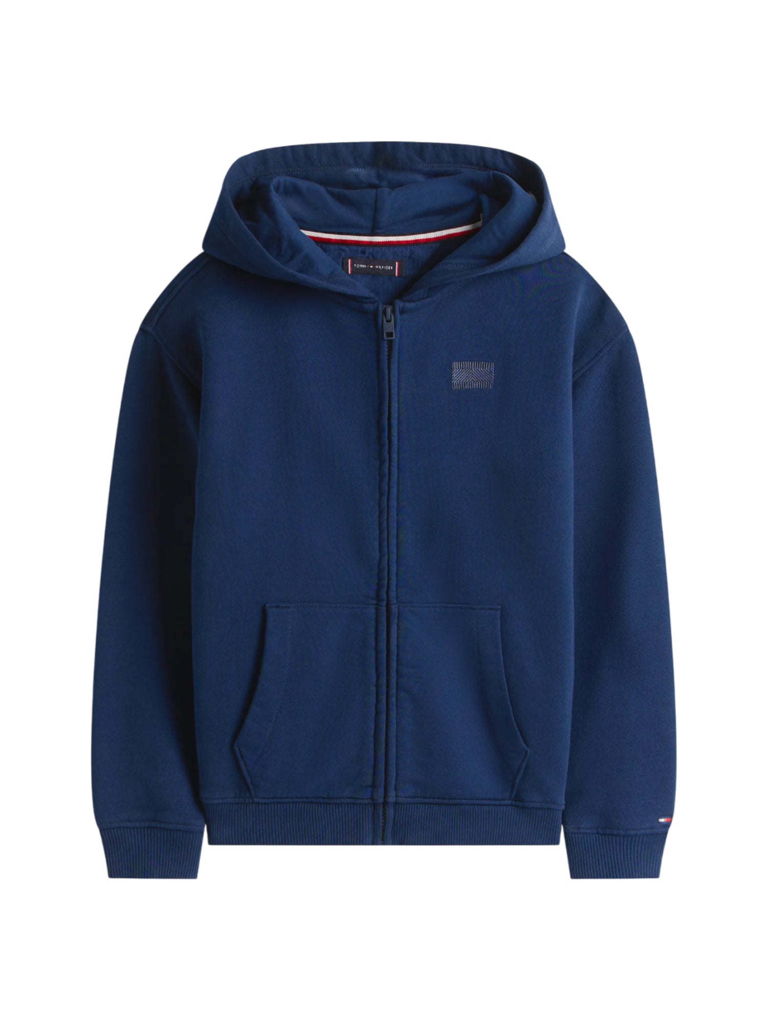 Tommy Hilfiger felpa bambino con zip e cappuccio blu KB0KB09750 C1G Tommy Hilfiger