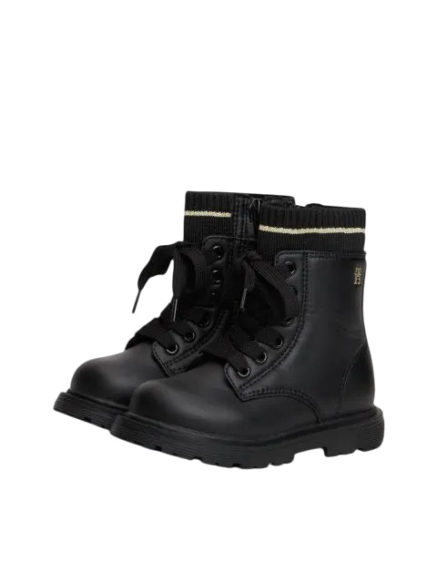 Tommy Hilfiger stivaletti anfibi bambina in ecopelle nero T1A5-34006-0332 999 Tommy Hilfiger