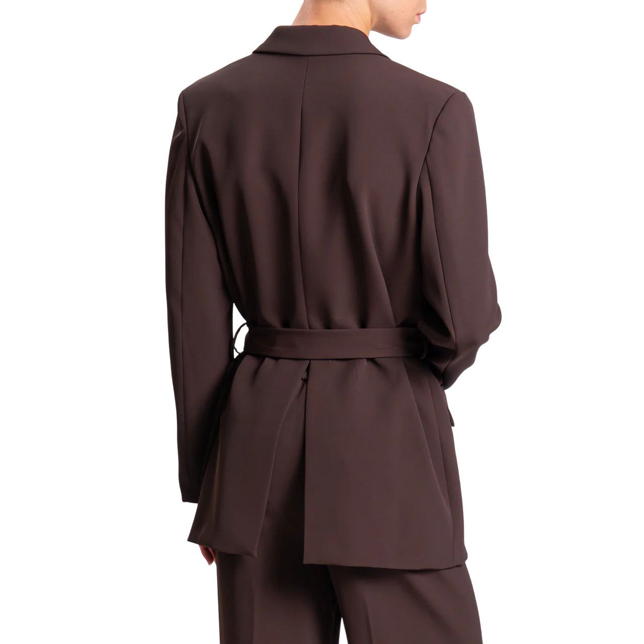 Vicolo giacca blazer con cintura marrone TF0358 MARRONE VICOLO