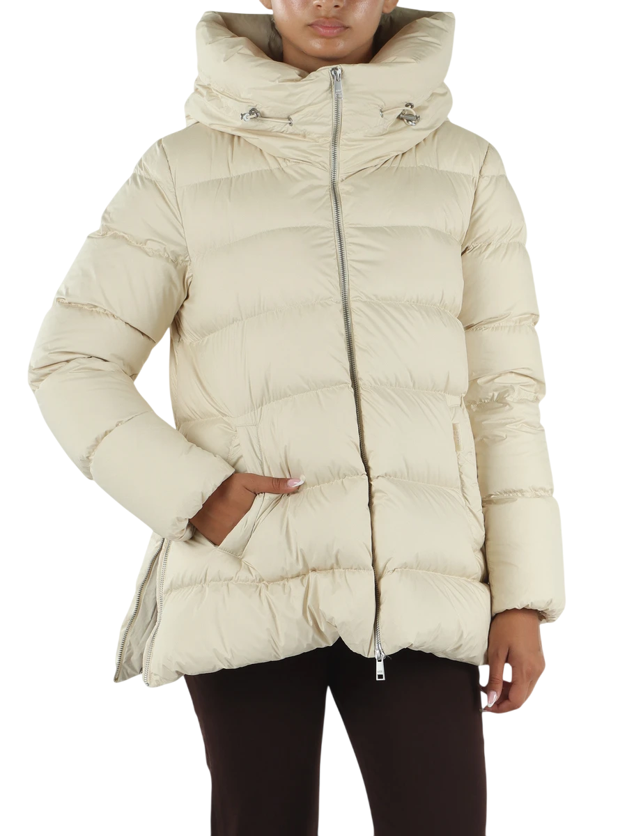 Add piumino donna trapuntato con cappuccio panna GWA443PCOC BUTTER Add