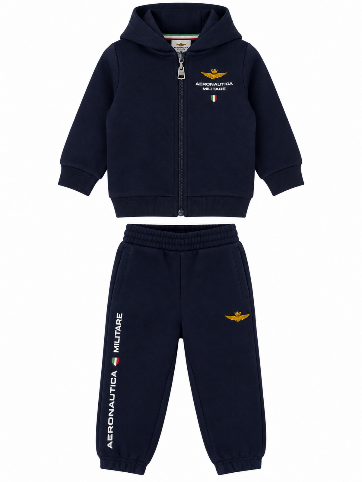 Aeronautica Militare tuta sportiva neonato felpa con zip e pantaloni blu 262TF0016A B08 AERONAUTICA MILITARE