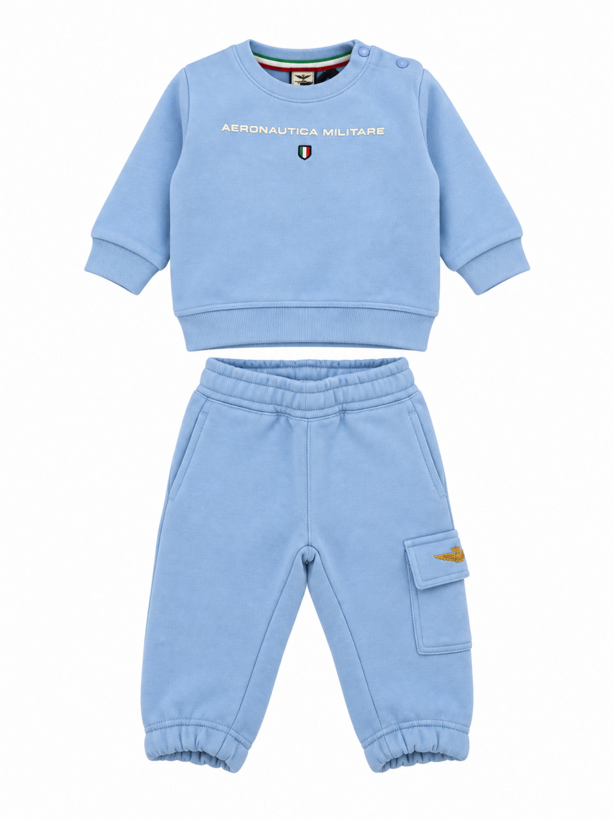 Aeronautica Militare tuta sportiva neonato felpa e pantaloni celeste 262TF0017A B32 AERONAUTICA MILITARE