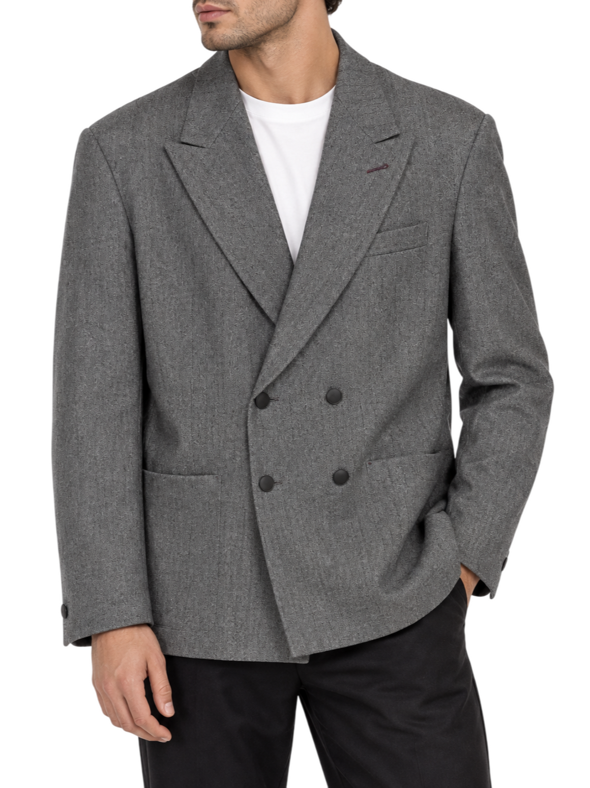 Alta Tensione giacca blazer doppiopetto uomo grigio melange 1630DP-TAMMY NERO ALTA TENSIONE
