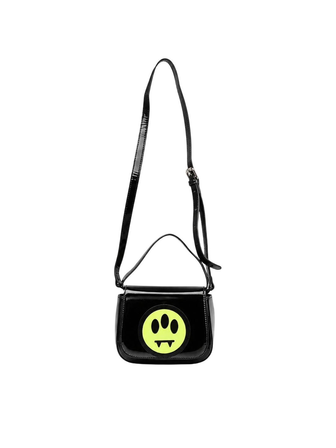 Barrow borsa a tracolla bambina in vernice con patch iconico nero F6BKJGBA178 110 BARROW KIDS
