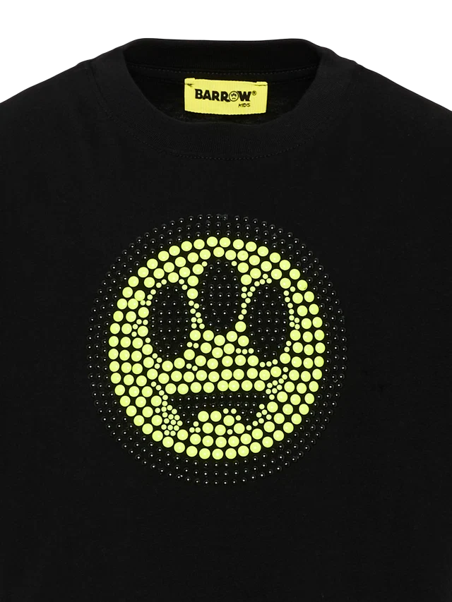 Barrow T-shirt bambina manica corta con logo borchiato nero F6BKJGTH124 110 BARROW KIDS
