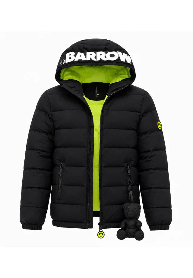 Barrow piumino unisex bambino con cappuccio nero F6BKJUPF004 110 BARROW KIDS