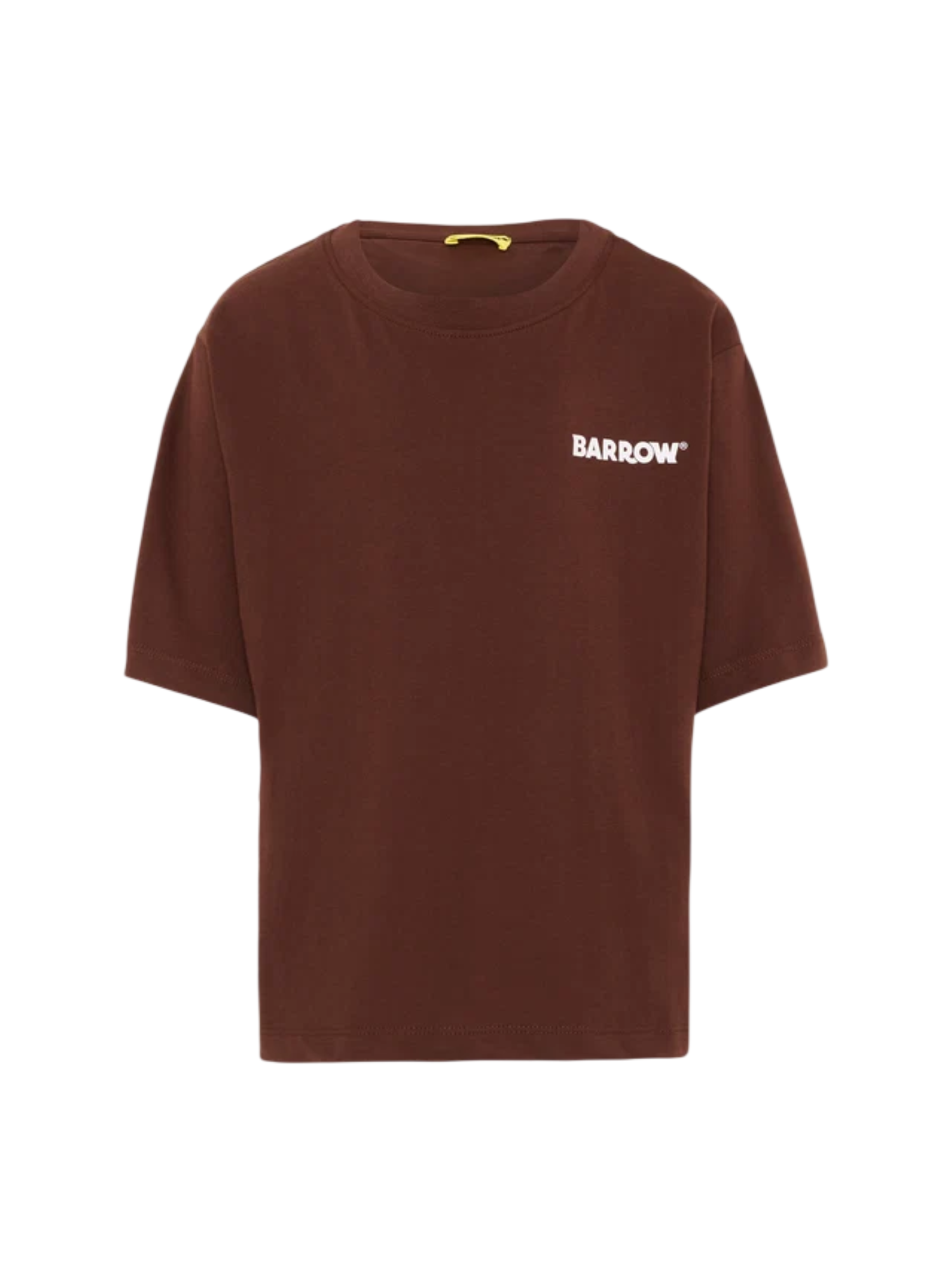 Barrow T-shirt unisex bambino manica corta con logo oversize marrone F6BKJUTH012 408 BARROW KIDS