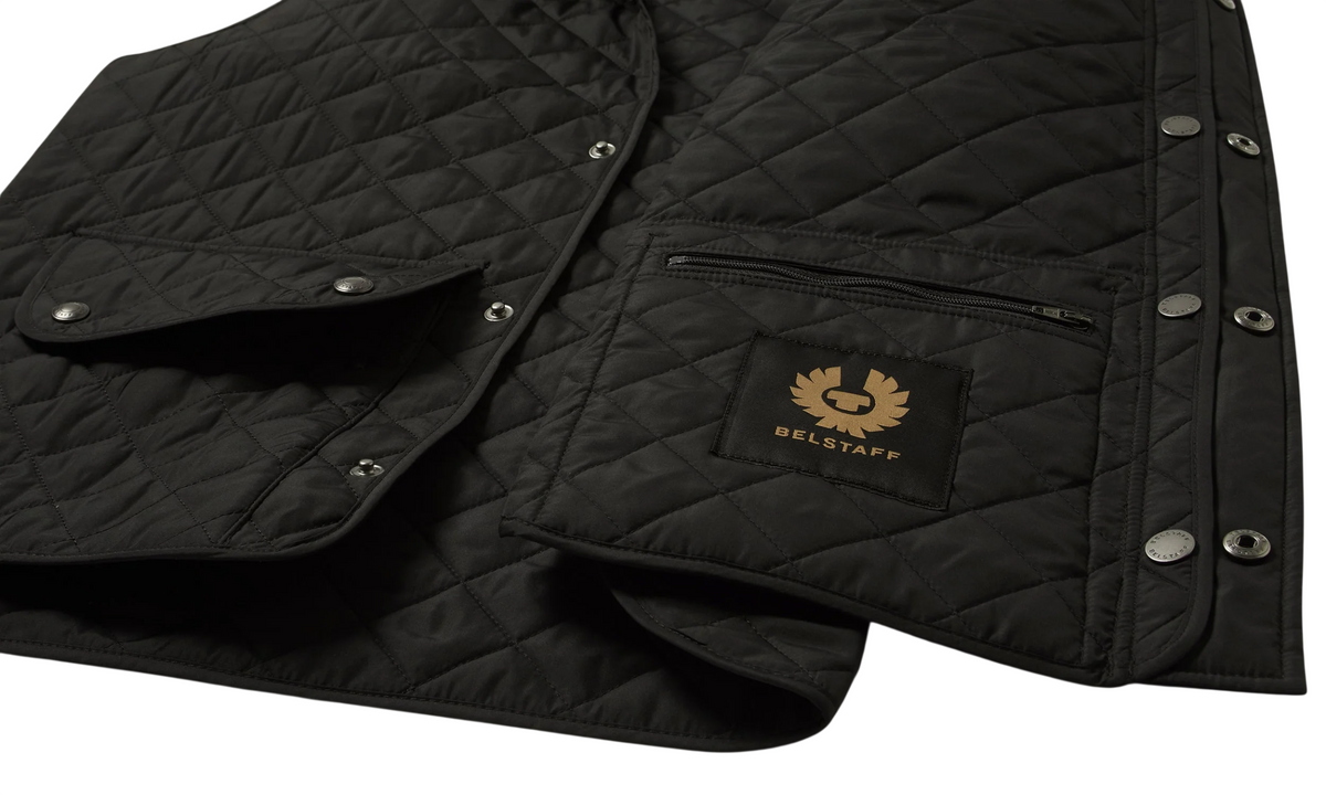 icon gilet trapuntato quadri 105295 BLACK BELSTAFF