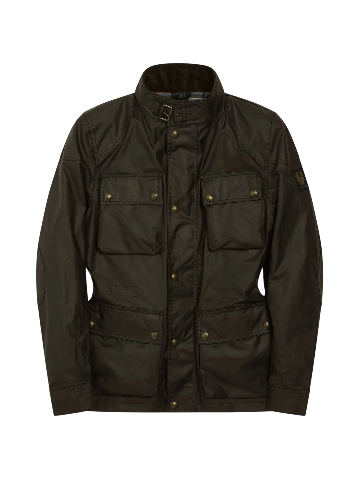 Belstaff giubbino uomo in cotone cerato Millerain verde oliva 105300 FADED OLIVE BELSTAFF