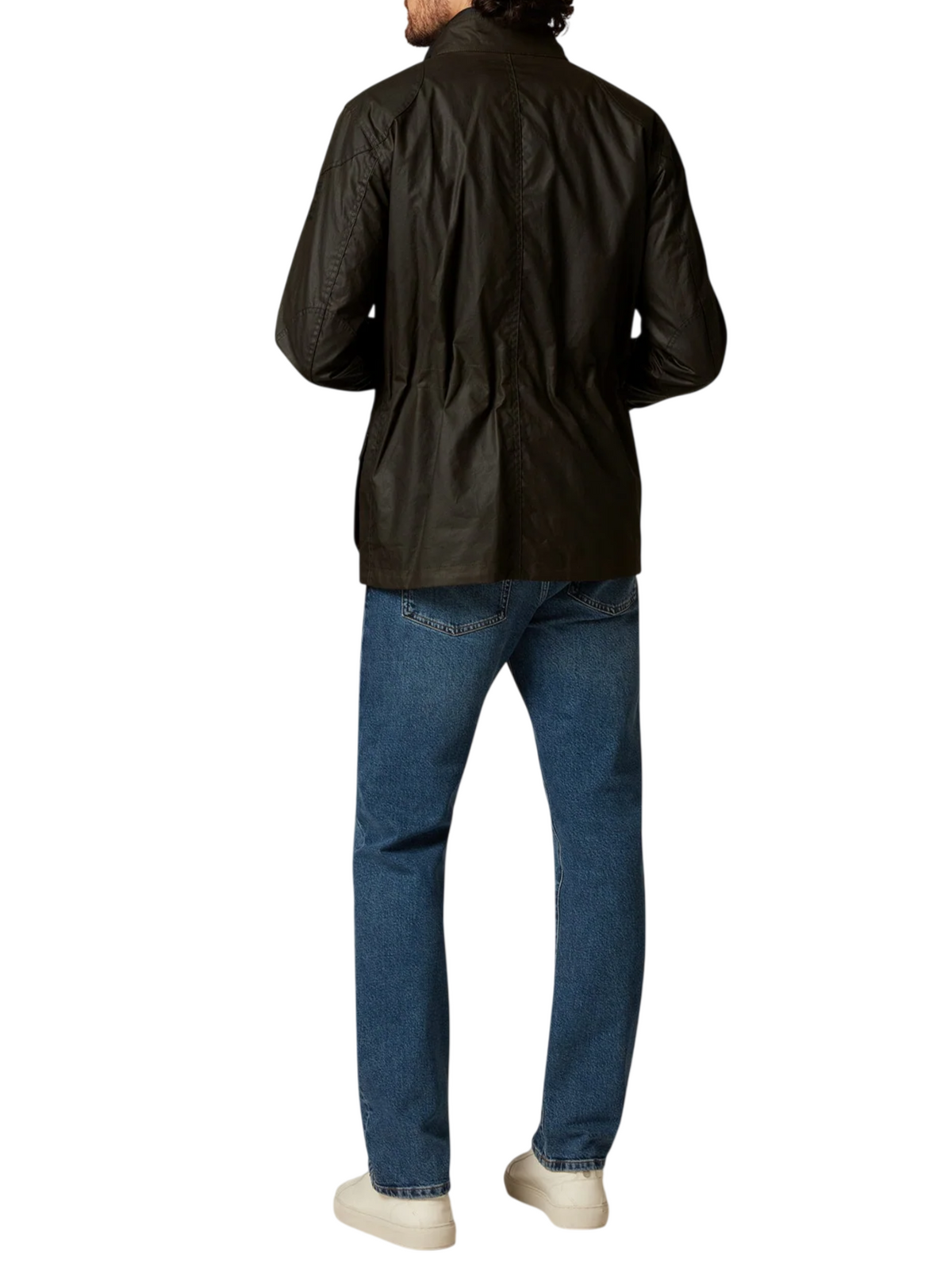 Belstaff giubbino uomo in cotone cerato Millerain verde oliva 105300 FADED OLIVE BELSTAFF