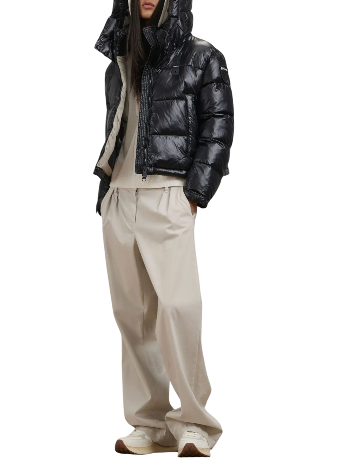 Blauer piumino donna Gloria con cappuccio nero 26WBLDC02071-006648 999EI BLAUER