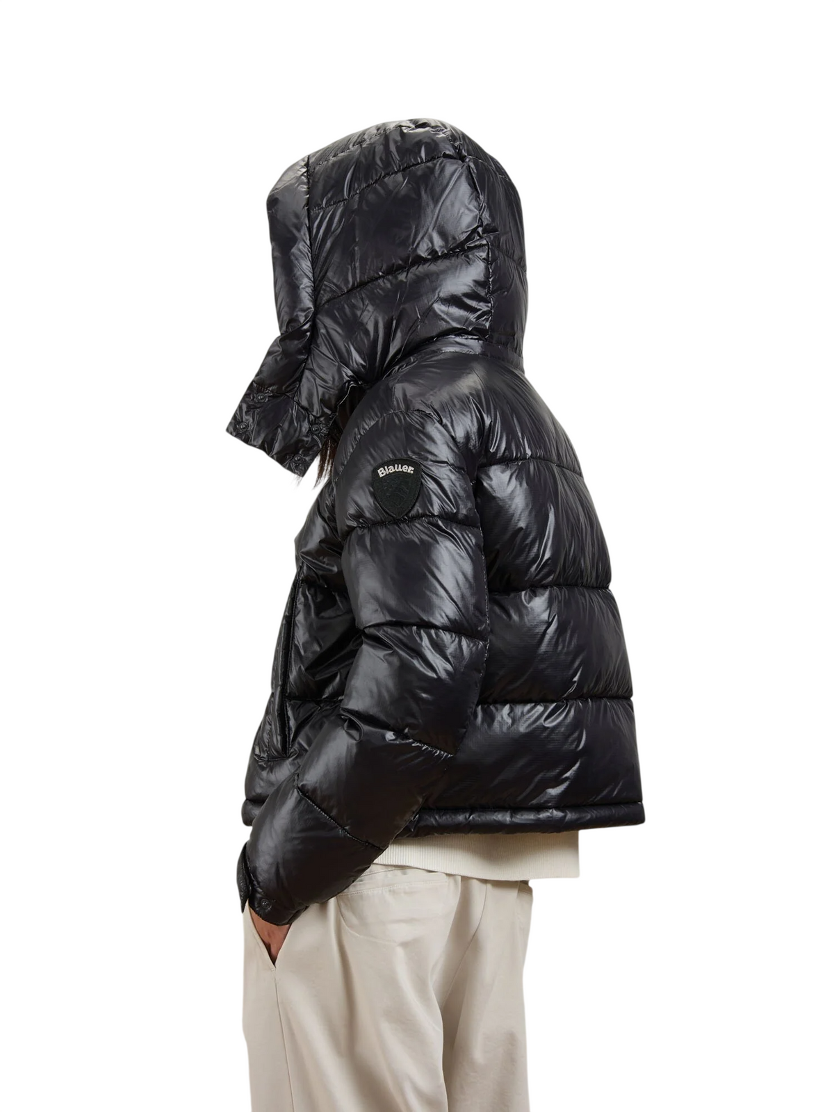 Blauer piumino donna Gloria con cappuccio nero 26WBLDC02071-006648 999EI BLAUER
