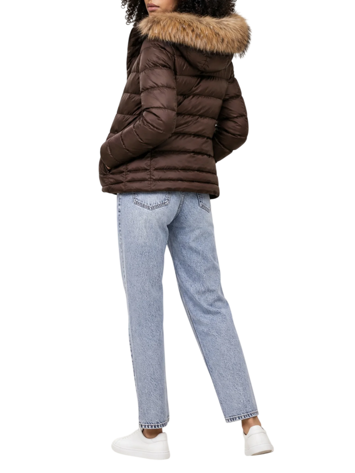 Blauer piumino donna trapuntato Arcadia con cappuccio marrone 26WBLDC03038-006047 30BEI BLAUER