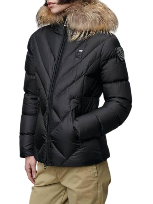 Blauer piumino donna trapuntato Alicia con cappuccio nero 26WBLDC03041-006047 999EI BLAUER