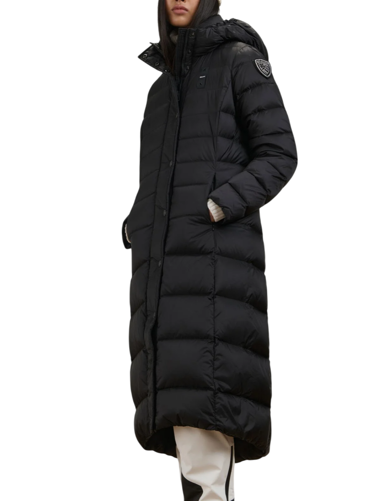Blauer piumino lungo donna Anita con cappuccio nero 26WBLDK03043-006047 999 BLAUER