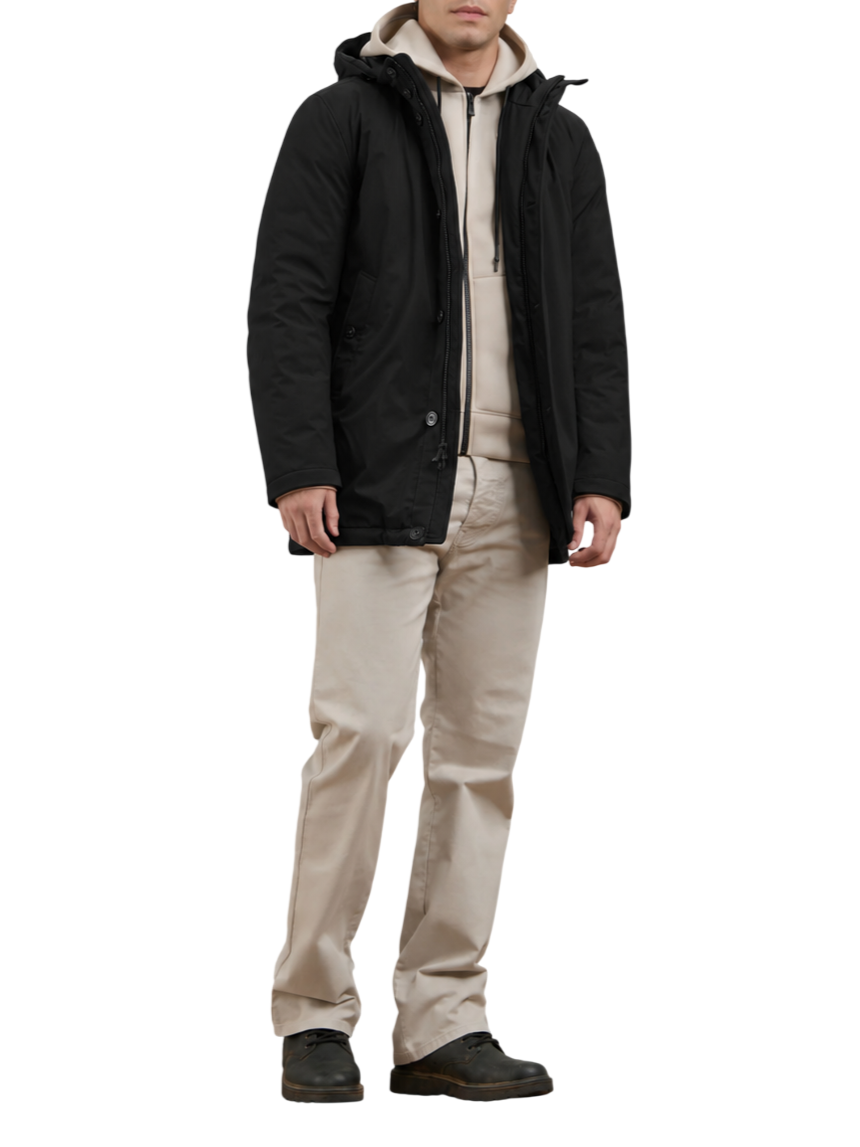 Blauer parka lungo uomo in piuma con cappuccio Chester nero 26WBLUK03062-005480 999 BLAUER