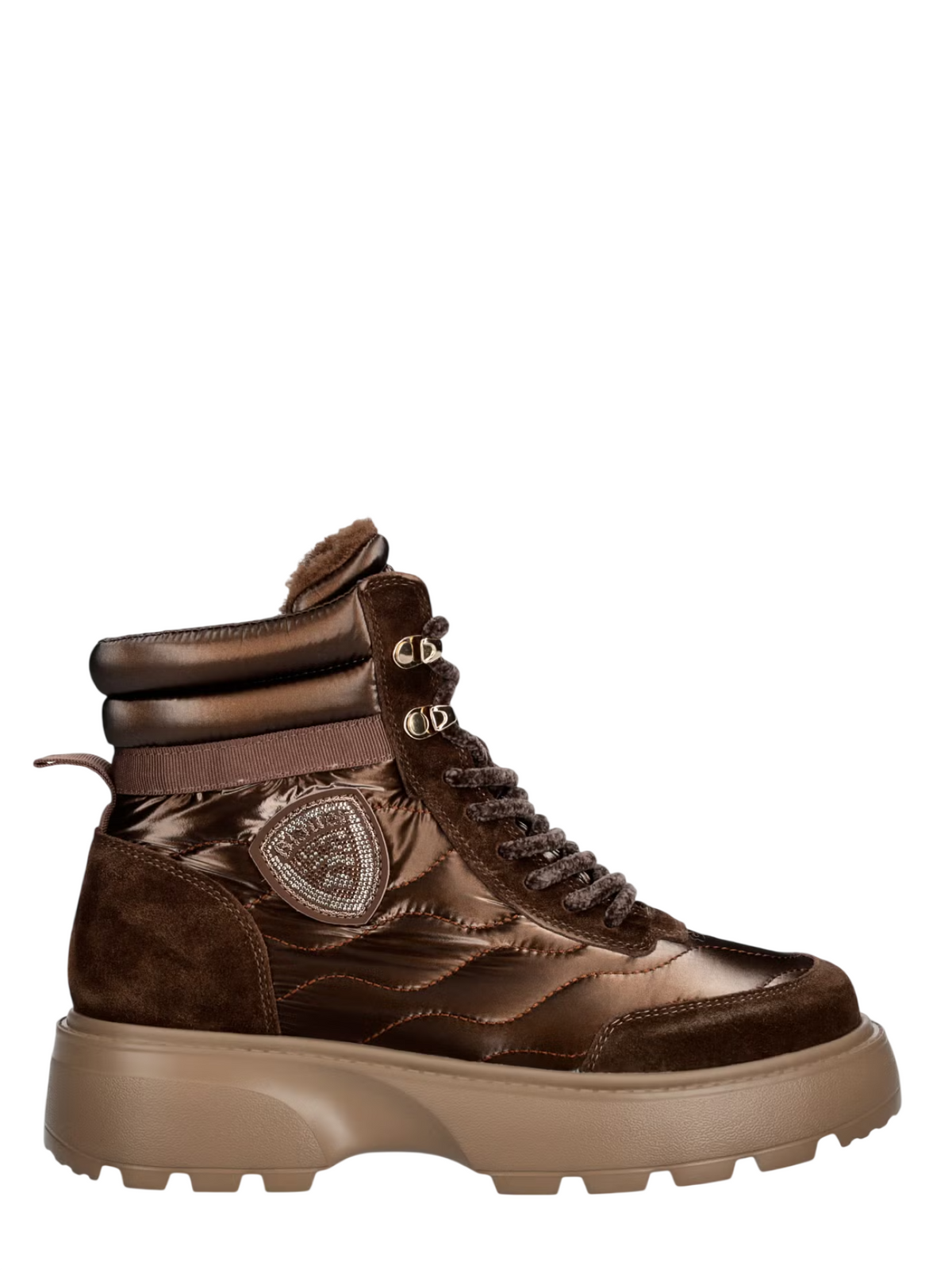 Blauer stivaletti donna Blanca in nylon e suede marrone F6BLANCA03NYS DARK BROWN BLAUER