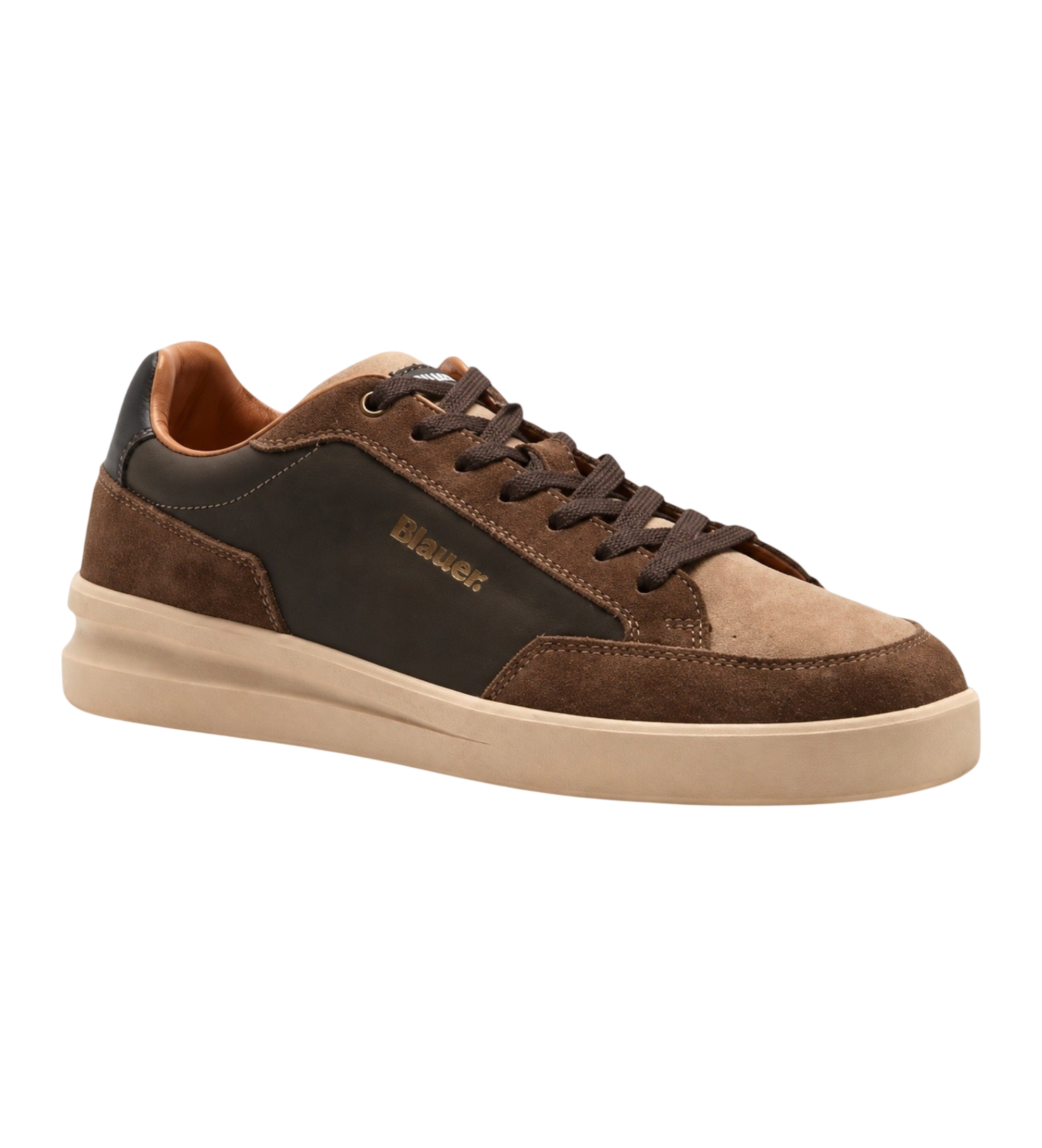 Blauer sneakers uomo Kyoto in suede ed ecopelle marrone F6KYOTO01LES BROWN-COGNAC BLAUER