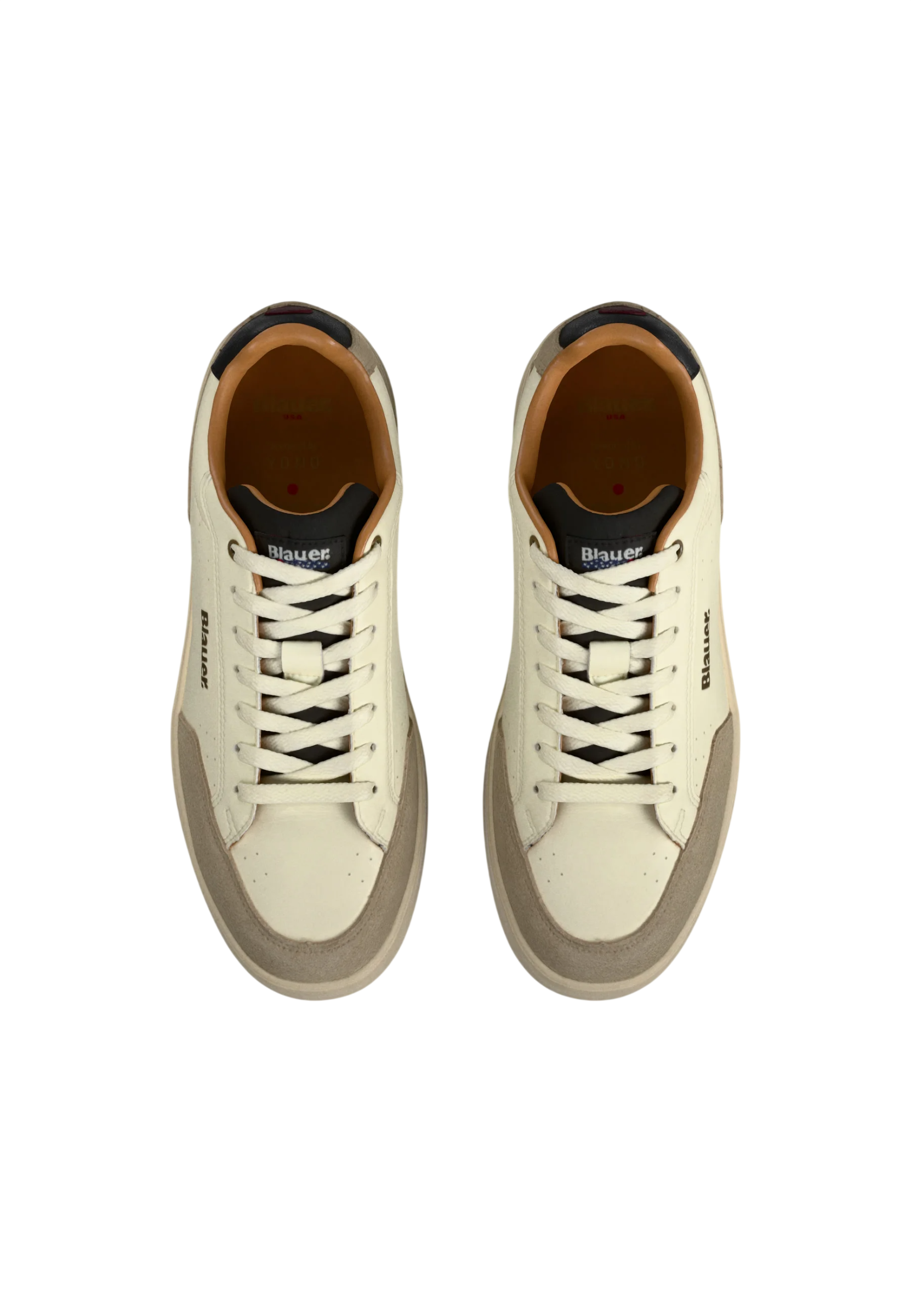 Blauer sneakers uomo Kyoto in ecopelle e suede panna F6KYOTO01SUL CREAM-BLACK BLAUER