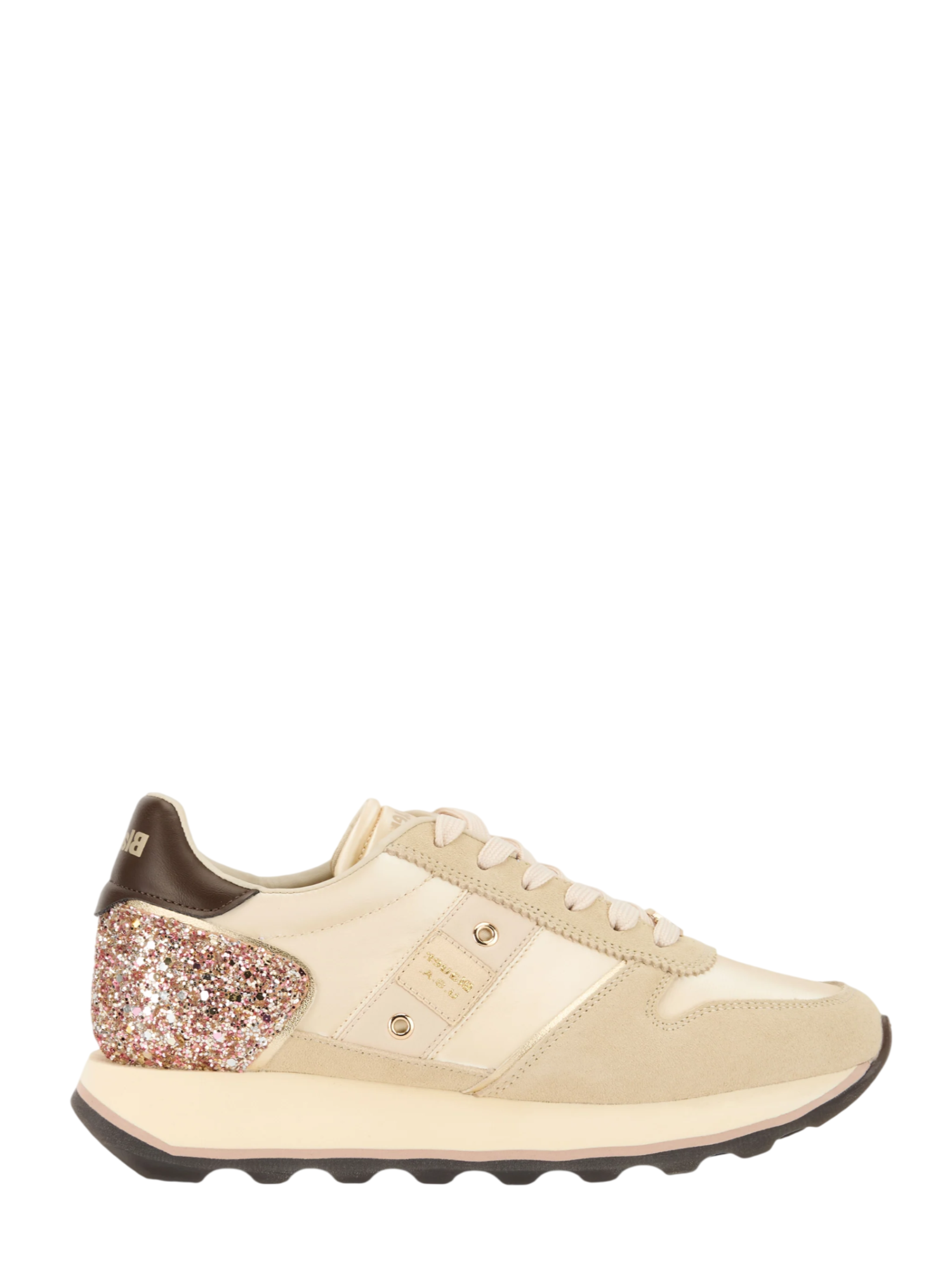 Blauer sneakers donna Mills con paillettes beige chiaro F6MILLS01GLI CREAM-PINK BLAUER